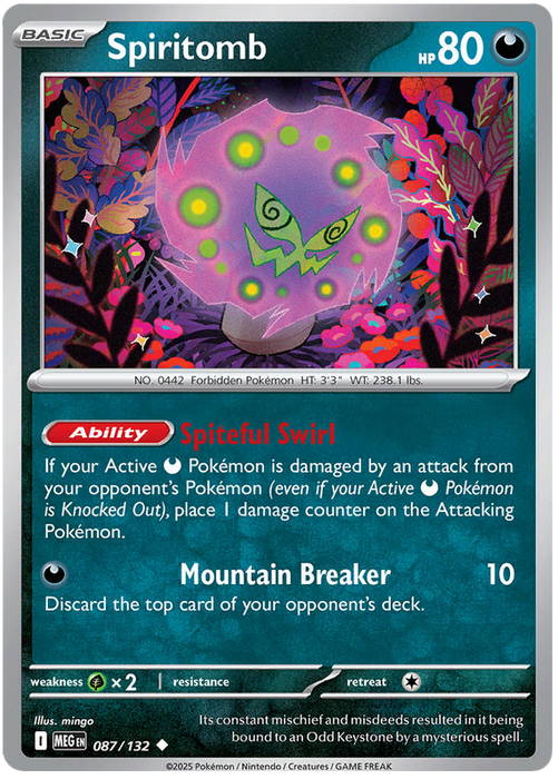 Spiritomb 087/132 Uncommon Pokemon Card (Mega Evolution Base Set ME01)