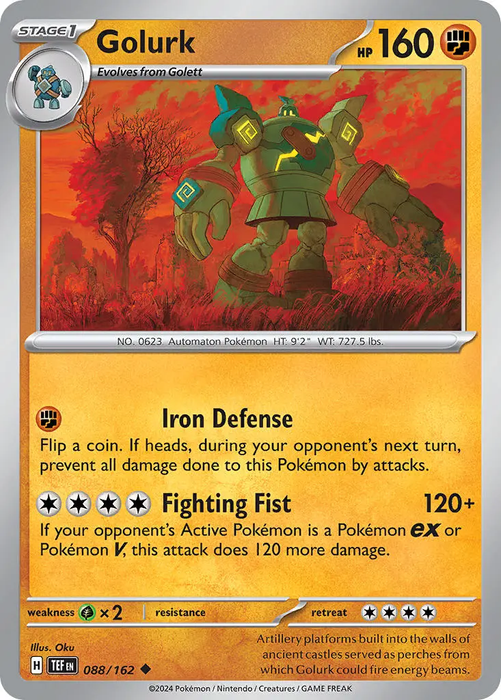 Golurk 088/162 Uncommon Pokemon Card (SV Temporal Forces)