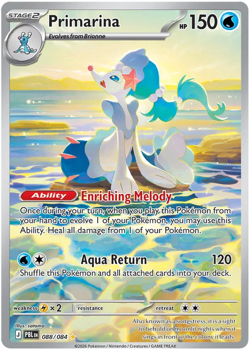Primarina 088/084 Illustration Rare Pokemon Card (Mega Evolution Pitch Black)