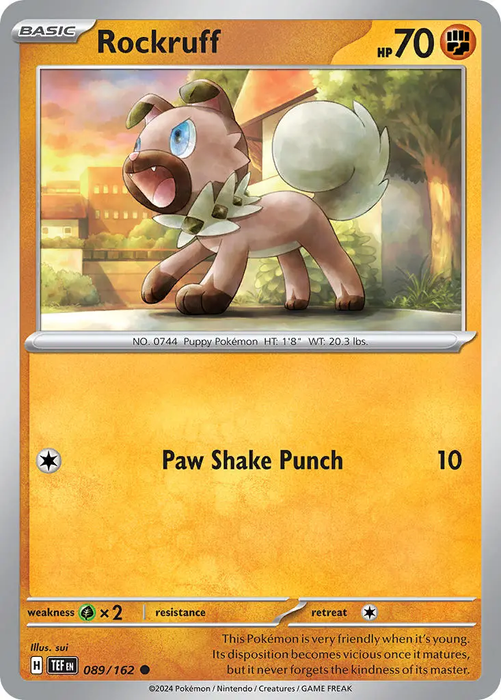 Rockruff 089/162 Common Pokemon Card (SV Temporal Forces)