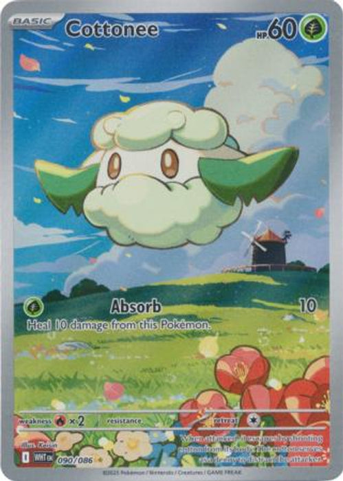Cottonee 090/086 Illustration Rare Pokemon Card (Scarlet & Violet White Flare)