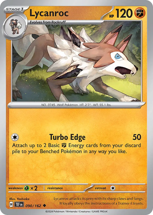 Lycanroc 090/162 Uncommon Pokemon Card (SV Temporal Forces)