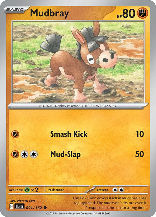 Mudbray 091/162 Common Reverse Holo Pokemon Card (SV Temporal Forces)