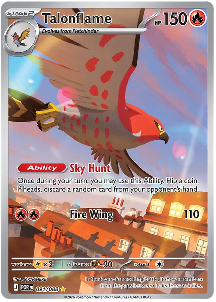 Talonflame 091/088 Illustration Rare Pokemon Card (Mega Evolution ...