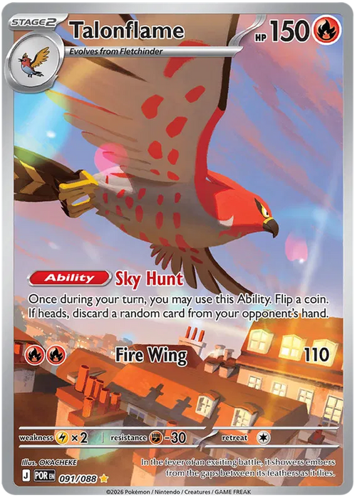 Talonflame 091/088 Illustration Rare Pokemon Card (Mega Evolution Perfect Order)