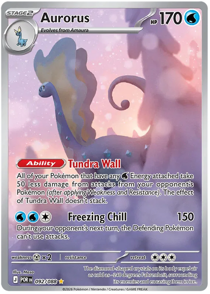 Aurorus 092/088 Illustration Rare Pokemon Card (Mega Evolution Perfect ...