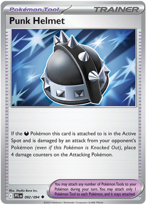 Punk Helmet 092/094 Uncommon Pokemon Card (Mega Evolution Phantasmal Flames)
