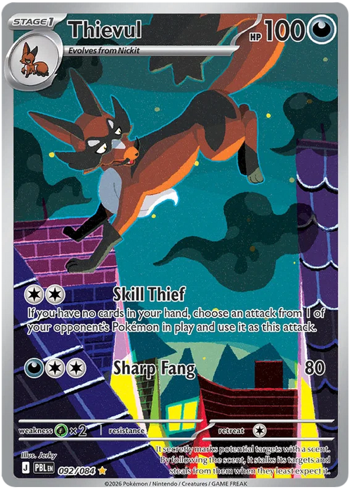 Thievul 092/084 Illustration Rare Pokemon Card (Mega Evolution Pitch Black)