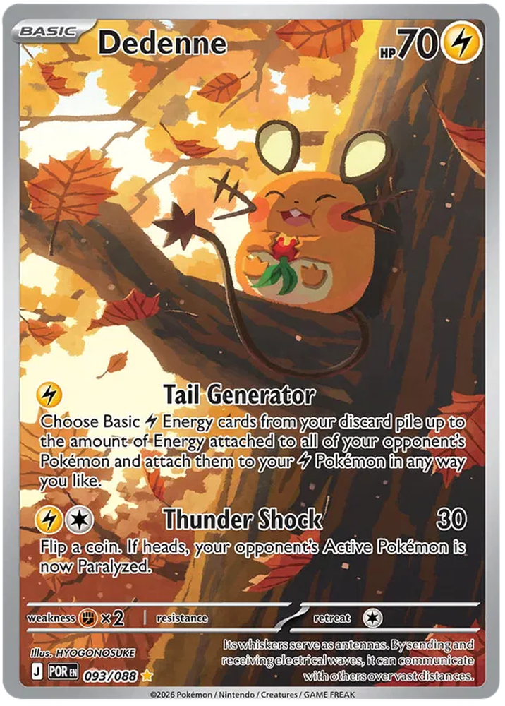 Dedenne 093/088 Illustration Rare Pokemon Card (Mega Evolution Perfect ...