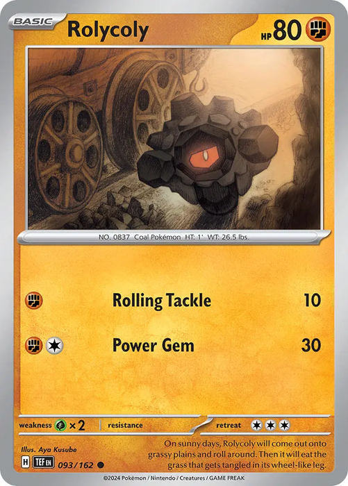 Rolycoly 093/162 Common Pokemon Card (SV Temporal Forces)