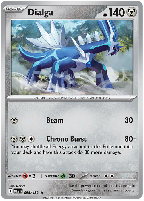 Dialga 095/132 Rare Pokemon Card (Mega Evolution Base Set ME01)