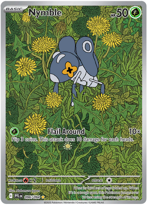 Nymble 096/094 Illustration Rare Pokemon Card (Mega Evolution Phantasmal Flames)