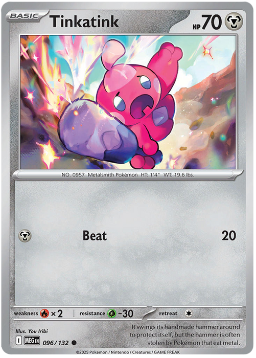 Tinkatink 096/132 Common Pokemon Card (Mega Evolution Base Set ME01)