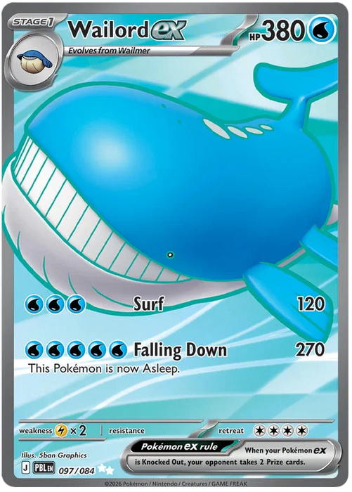 Wailord ex 097/084 Ultra Rare Pokemon Card (Mega Evolution Pitch Black)