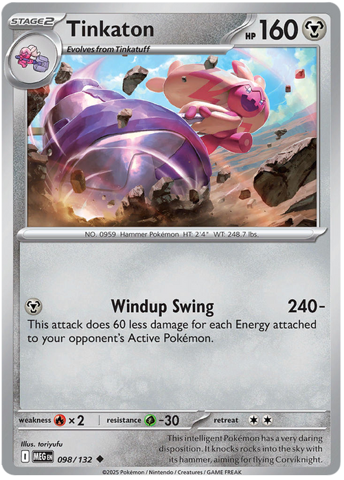 Tinkaton 098/132 Uncommon Pokemon Card (Mega Evolution Base Set ME01)