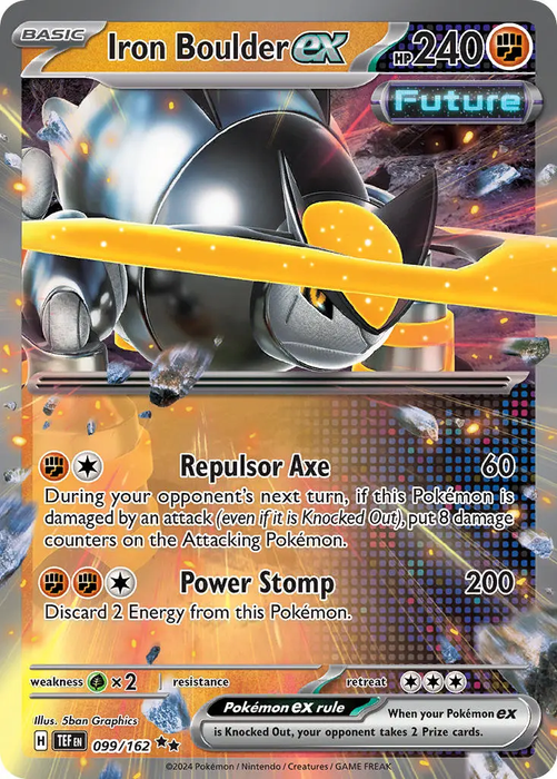 Iron Boulder ex 099/162 Double Rare Pokemon Card (SV Temporal Forces)