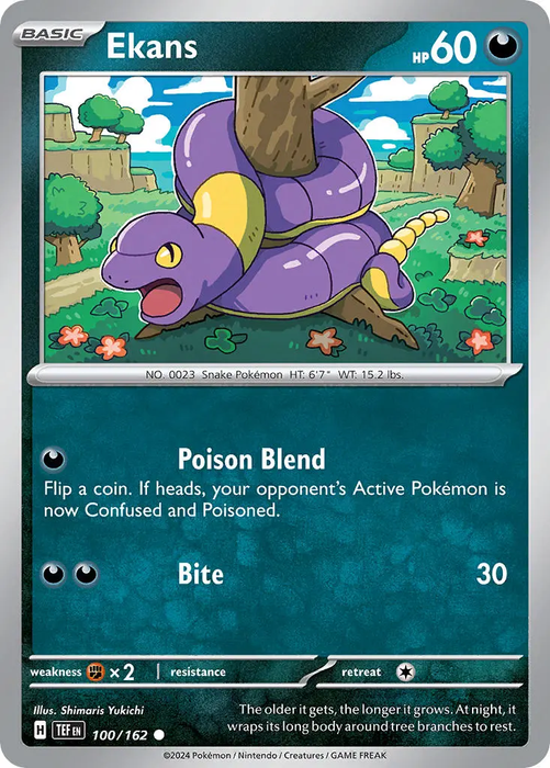 Ekans 100/162 Common Reverse Holo Pokemon Card (SV Temporal Forces)