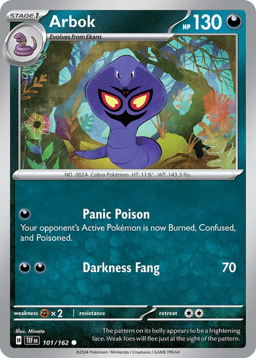 Arbok 101/162 Common Pokemon Card (SV Temporal Forces)