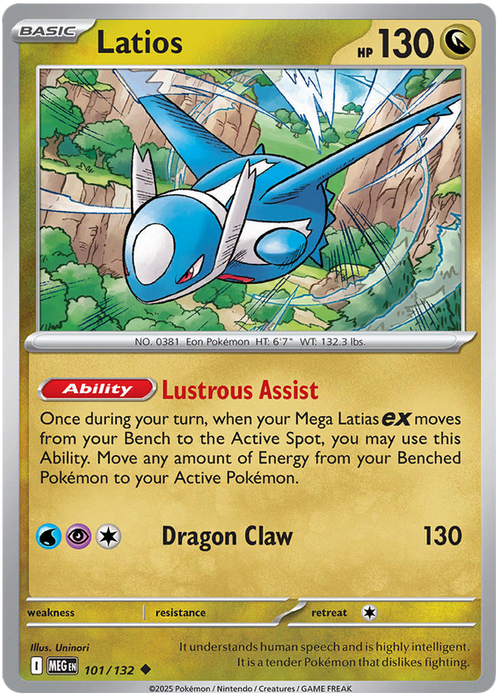 Latios 101/132 Uncommon Pokemon Card (Mega Evolution Base Set ME01)