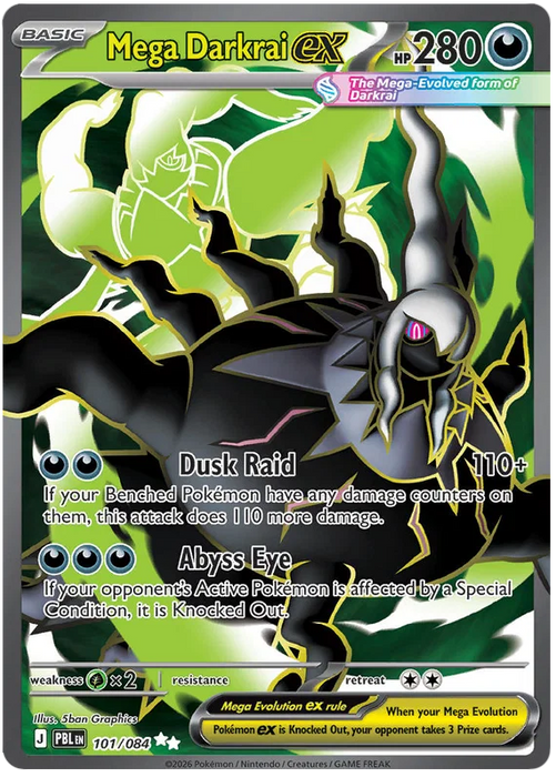 Mega Darkrai ex 101/084 Ultra Rare Pokemon Card (Mega Evolution Pitch Black)
