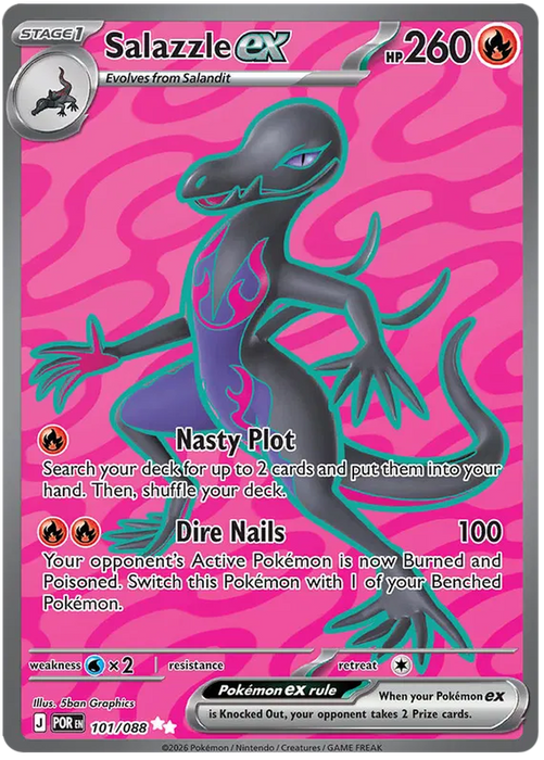 Salazzle ex 101/088 Ultra Rare Pokemon Card (Mega Evolution Perfect Order)