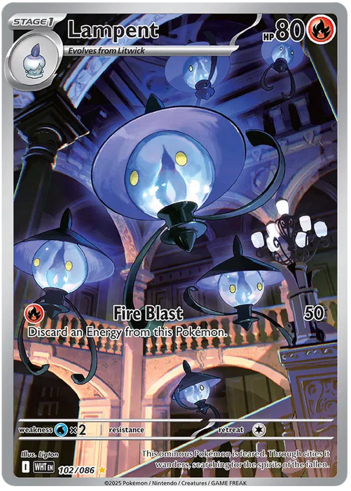 Lampent 102/086 Illustration Rare Pokemon Card (Scarlet & Violet White Flare)