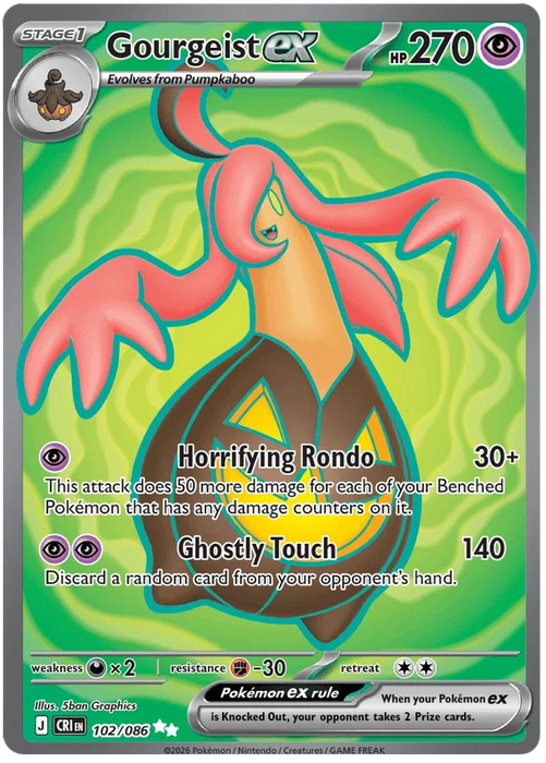 Gourgeist ex 102/086 Ultra Rare Pokemon Card (Mega Evolution Chaos Rising)