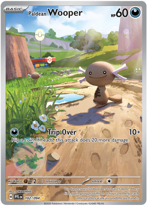 Paldean Wooper 102/094 Illustration Rare Pokemon Card (Mega Evolution Phantasmal Flames)