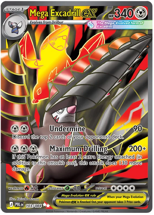 Mega Excadrill ex 103/084 Ultra Rare Pokemon Card (Mega Evolution Pitch Black)