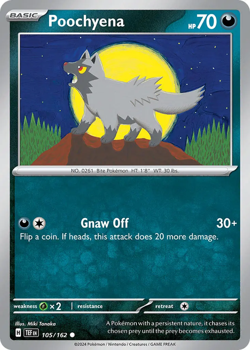 Poochyena 105/162 Common Pokemon Card (SV Temporal Forces)