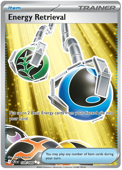 Energy Retrieval 108/086 Ultra Rare Pokemon Card (Mega Evolution Chaos Rising)