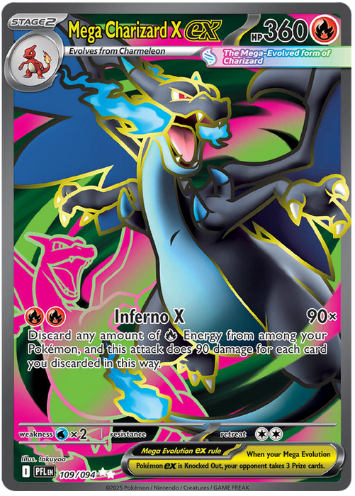 Mega Charizard X 109/094 Ultra Rare Pokemon Card (Mega Evolution Phantasmal Flames)