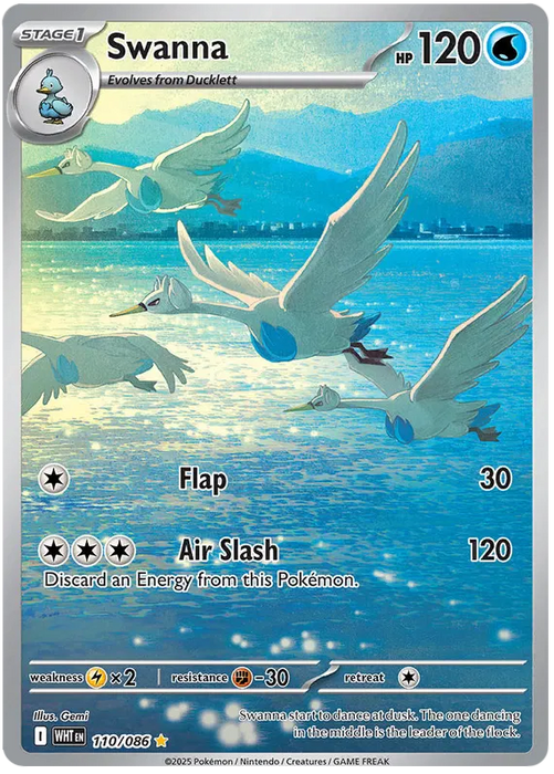 Swanna 110/086 Illustration Rare Pokemon Card (Scarlet & Violet White Flare)
