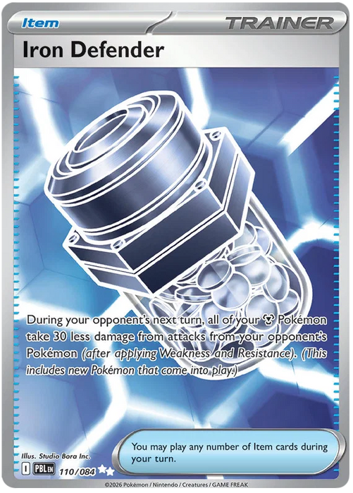 Iron Defender 110/084 Ultra Rare Pokemon Card (Mega Evolution Pitch Black)