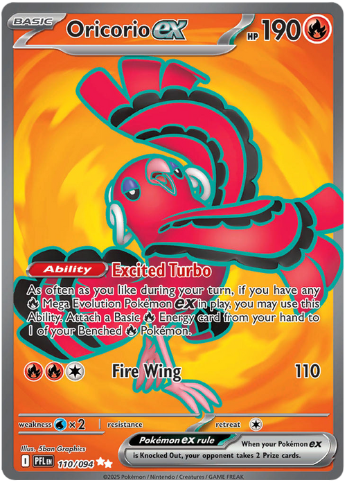 Oricorio ex 110/094 Ultra Rare Pokemon Card (Mega Evolution Phantasmal Flames)