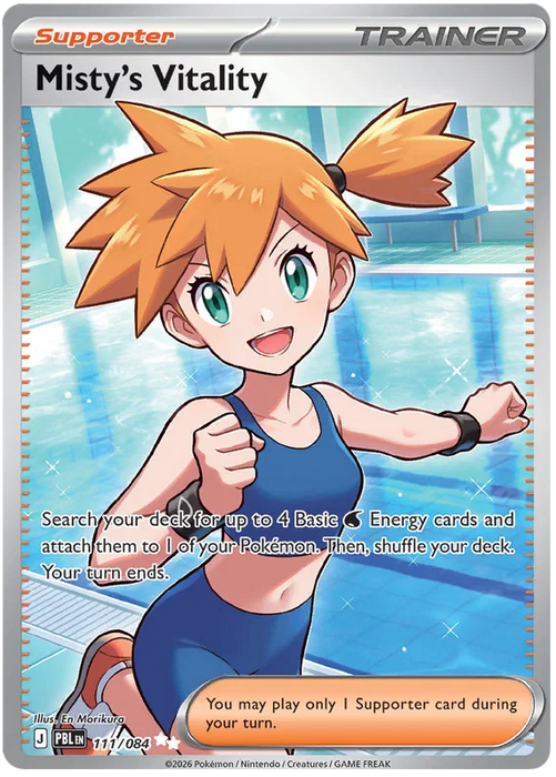 Misty's Vitality 111/084 Ultra Rare Pokemon Card (Mega Evolution Pitch Black)