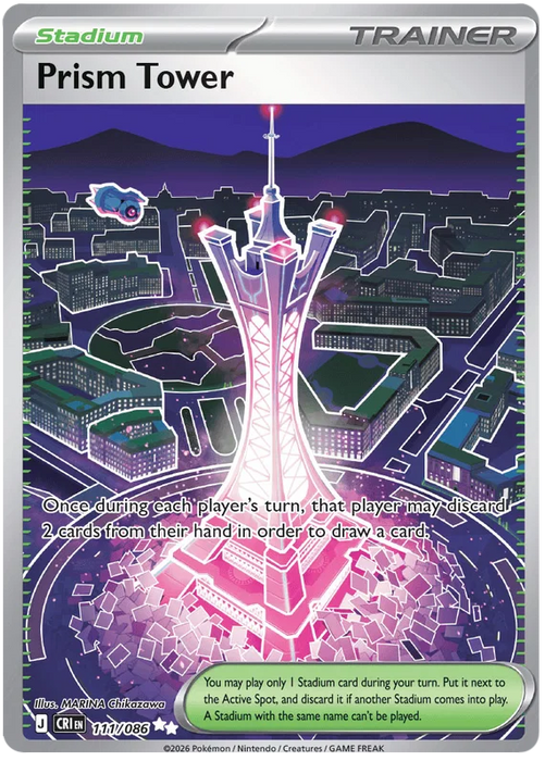 Prism Tower 111/086 Ultra Rare Pokemon Card (Mega Evolution Chaos Rising)