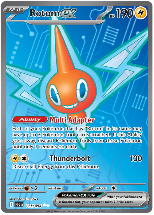 Rotom ex 111/094 Ultra Rare Pokemon Card (Mega Evolution Phantasmal Flames)