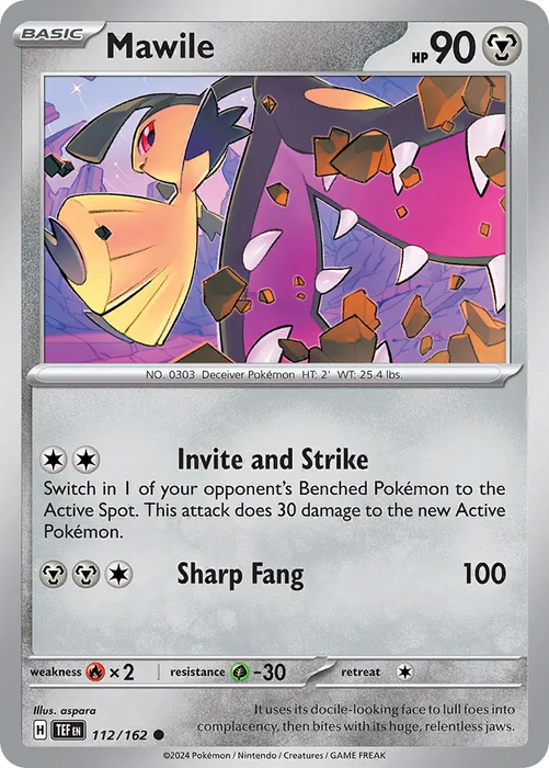 Mawile 112/162 Common Pokemon Card (SV Temporal Forces)