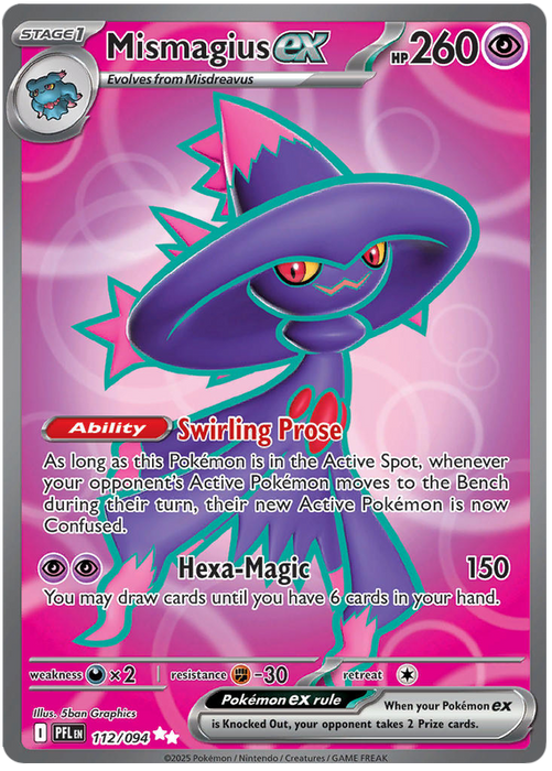 Mismagius ex 112/094 Ultra Rare Pokemon Card (Mega Evolution Phantasmal Flames)