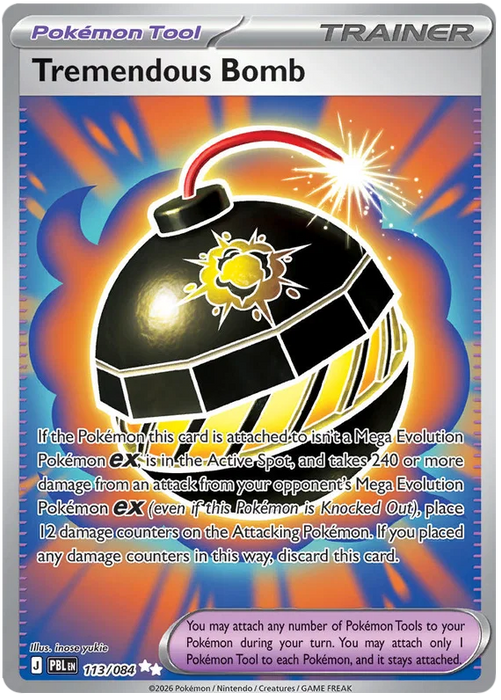 Tremendous Bomb 113/084 Ultra Rare Pokemon Card (Mega Evolution Pitch Black)