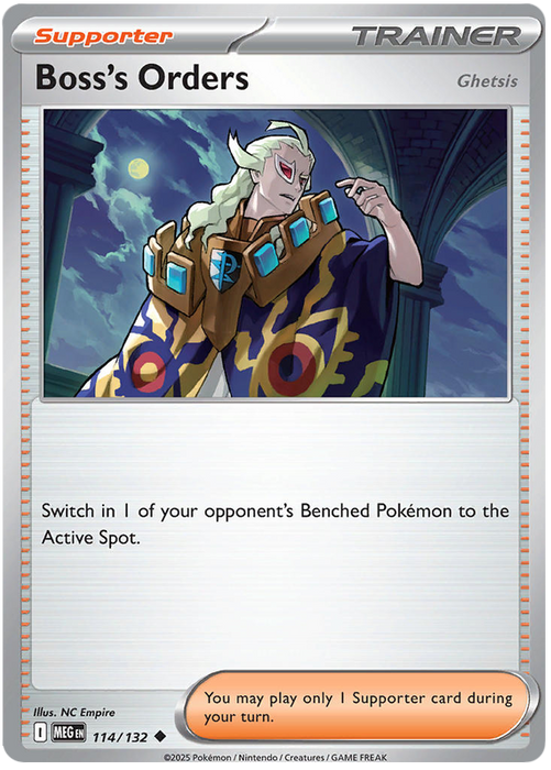 Boss's Orders [Ghetsis] 114/132 Uncommon Pokemon Card (Mega Evolution Base Set ME01)
