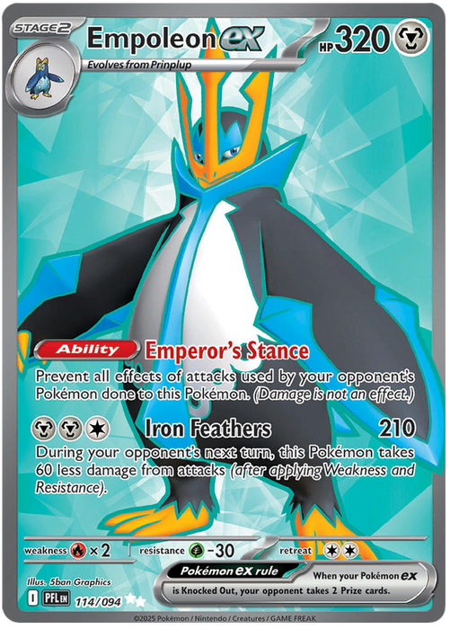 Empoleon ex 114/094 Ultra Rare Pokemon Card (Mega Evolution Phantasmal Flames)