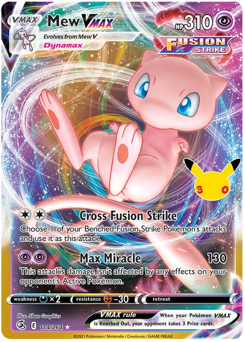 Mew VMAX 028/030 Rare Pokemon Card (30th Anniversary Classic Collection)