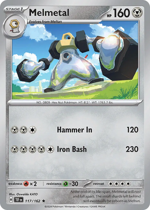 Melmetal 117/162 Rare Pokemon Card (SV Temporal Forces) Titan Cards Ltd Melmetal 117/162 Rare Pokemon Card (SV Temporal Forces) Titan Cards Ltd