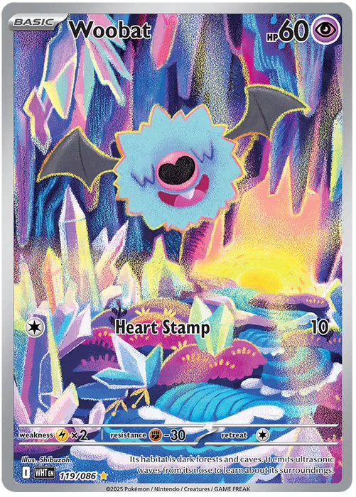 Woobat 119/086 Illustration Rare Pokemon Card (Scarlet & Violet White Flare)