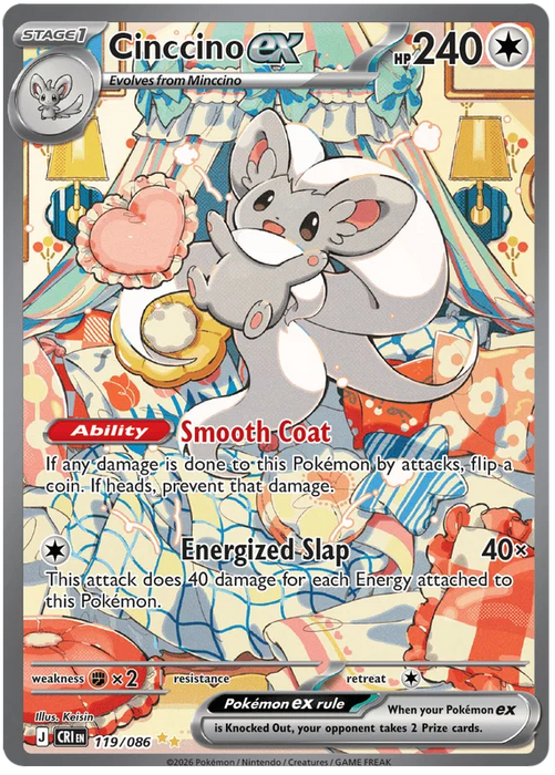 Cinccino ex 119/086 Special Illustration Rare Pokemon Card (Mega Evolution Chaos Rising)