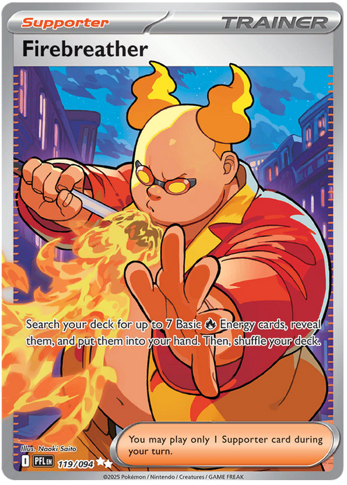Firebreather 119/094 Ultra Rare Pokemon Card (Mega Evolution Phantasmal Flames)