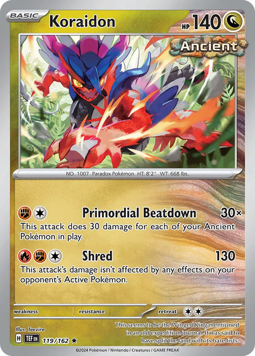 Koraidon 119/162 Rare Pokemon Card (SV Temporal Forces)