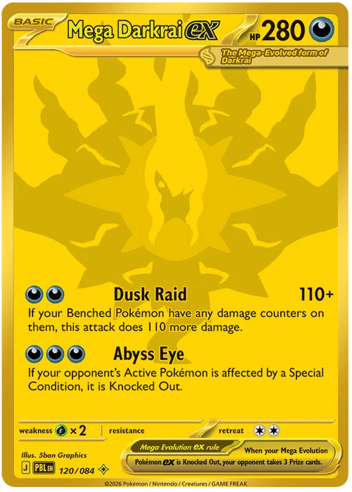 Mega Darkrai ex 120/084 Mega Hyper Rare Pokemon Card (Mega Evolution Pitch Black)